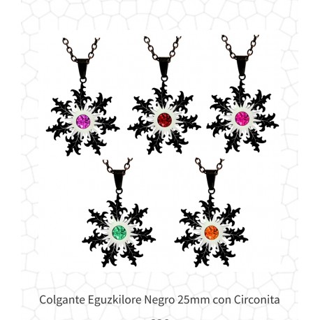 COLGANTE EGUZKILORE ACERO NEGRO 25MM