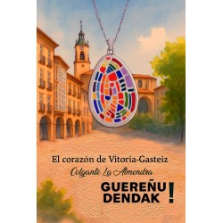 COLGANTE ALMENDRA VITORIA-GASTEIZ EN ACERO POLICROMADO