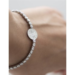 PULSERA EGUZKILORE ACERO BLANCO CON CIRCONITAS