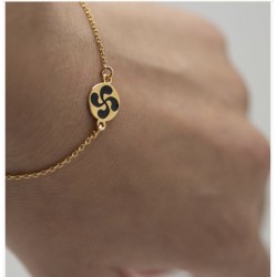 PULSERA LAUBURU ESMALTADO EN NEGRO CHAPADO EN ORO 18K