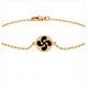 PULSERA LAUBURU ESMALTADO EN NEGRO CHAPADO EN ORO 18K