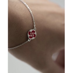 PULSERA LAUBURU PLATA 925 ESMALTADO EN ROJO