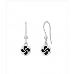 PENDIENTES LAUBURU CHAPADO EN ORO 18K ESMALTE NEGROK