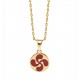 COLGANTE LAUBURU CHAPADO EN ORO 18K ESMALTE ROJO