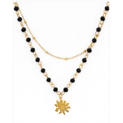 COLLAR EGUZKILORE DOBLE CADENA DE ACERO