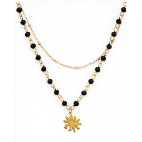 COLLAR EGUZKILORE DOBLE CADENA DE ACERO