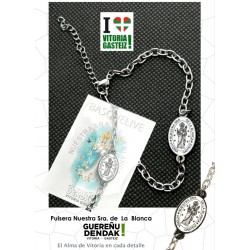 PULSERA VIRGEN BLANCA EN ACERO