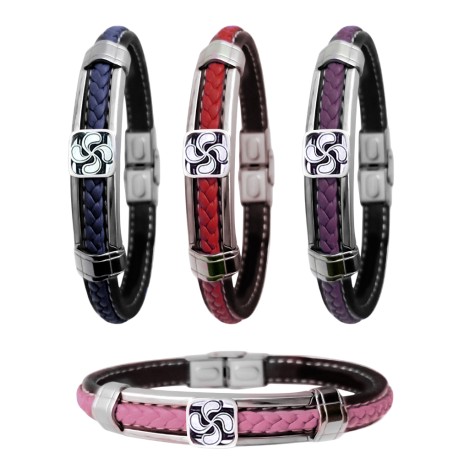 PULSERA LAUBURU ACERO Y CUERO