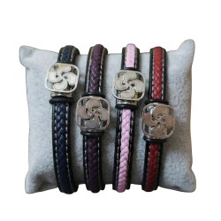 PULSERA DE CUERO Y ACERO LAUBURU CUADRADO