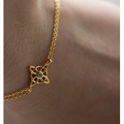 PULSERA NUDO DE BRUJA CHAPADA EN ORO