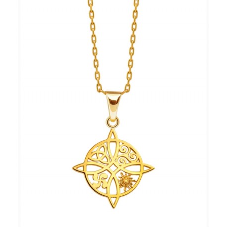 COLGANTE NUDO DE BRUJA CON LOS 4 ELEMENTOS