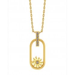 COLLAR EGUZKILORE CHAPADO EN ORO CON CIRCONITA