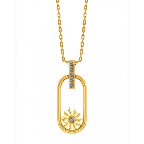 COLLAR EGUZKILORE CHAPADO EN ORO CON CIRCONITA