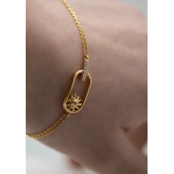 PULSERA EGUZKILORE CHAPADA EN ORO CON CIRCONITAS