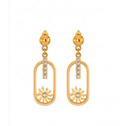 PENDIENTES EGUZKILORE CHAPADOS EN ORO CON CIRCONITAS