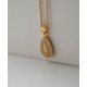 COLGANTE ALMENDRA CHAPADA EN ORO CON CIRCONITAS