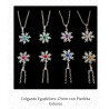 COLGANTE EGUZKILORE ACERO BLANCO CON PIEDRA DE COLOR