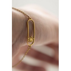 PULSERA EGUZKILORE ACERO DORADO