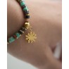PULSERA EGUZKILORE EN ACERO DORADO CON PIEDRAS DE COLORES NATURALES