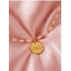 COLLAR MEDALLA EGUZKILORE ACERO CHAPADO EN ORO 18K CON PIEDRAS