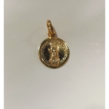 MEDALLA VIRGEN BLANCA BAÑO DE ORO